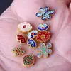 Gradiente Agujero Pasante Goteo de Aceite Tejido Hecho a Mano DIY Accesorios para Joyería Mariposa Flor de Loto Pulsera Collar Colgante Materiales Venta al por Mayor