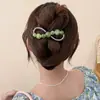Pinza para el Cabello Retorcida con Perlas y Pedrería Degradadas Estilo Coreano para Mujer, Sensación de Alta Gama, Aspecto de Cobertura Completa de la Parte Posterior de la Cabeza, Pinza Recta para el Cabello, Pinza Banana