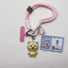 Crachá Corporativo Personalizado Logo Ouro Puro 999 Cachorro Fofo de Desenho Animado Chaveiro Pingente Navegação Tranquila Modelo para Transmissão ao Vivo