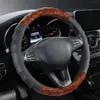Funda para Volante de Autobús con Textura de Madera de Melocotonero, Patrón de Olas Perforado, Universal para Todas las Estaciones, Adecuada para Camiones Grandes y Pequeños