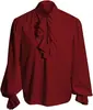 Ropa Nueva Estilo Primavera y Otoño 2026 Camisa Gótica Medieval para Hombre Capa Interior para Mujer Top de Color Sólido Manga Larga Ropa de Comercio Exterior