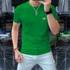 Camiseta de manga corta para hombre, de algodón sericizado, cómoda y transpirable, de media manga, fina, con cuello redondo, informal y atractiva para verano.