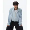 Camisa de manga larga con cuello en V, diseño de dos piezas falsas, retazos a rayas para hombre, marca de moda de otoño, estilo relajado, polo, top casual