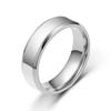 Anillo de Acero Inoxidable de 6 mm con Borde Biselado Doble Brillante para Hombre, Material en Blanco, Grabado Personalizable, Chapado en Oro Personalizado, Estilo Chino