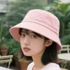 Sombrero de Pescador de Algodón Puro para Mujer, Protección Solar de Primavera y Verano, Sombrero de Sol Pequeño Versátil que Muestra la Cara, Sombrero de Cubo Estudiante para Montañismo al Aire Libre, Sombrero de Algodón Puro