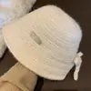 Chapéu de pescador de tricô para mulheres, quente para outono e inverno, faz o rosto parecer menor, estilo coreano, chapéu bucket versátil e moderno
