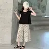 Conjunto Casual de Verão para Meninas 2026 Novo Estiloso Conjunto de Duas Peças com Calça Wide Leg de Bolinhas para Crianças Maiores Roupa de Verão na Moda