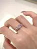 Lavanda~ Anel de Zircônia Roxa Totalmente Cravejado com Diamantes, Suave e Sofisticado, Luxo Leve, Sensação de Alto Padrão, Anel Aberto