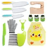 Nuevo delantal para niños, traje de cuchillo de plástico para frutas, jardín de infantes, educación temprana, cuchillo de cocina, corte de melón, frutas y verduras, corte de patatas, cuchillo de madera