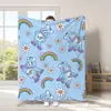 Manta de oso con forma de corazón de dibujos animados transfronteriza, suave y cómoda manta de felpa impresa en franela de colores para las cuatro estaciones, manta de sofá