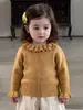 Casaco de algodão para menina, suéter fofo estilo retrô doce, jaqueta estilosa para bebê de um ano, roupas de inverno