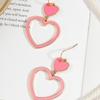 Pendientes de gota de aceite con forma de corazón de melocotón, elegantes y dulces, de estilo japonés y coreano, para mujer, a la moda, para ir al trabajo.