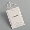 Atacado do Fabricante Etiquetas de Roupa de Alta Qualidade na Cor Cartão Off-White, Tags de Roupa Penduradas Personalizadas para Mulheres, Impressão e Personalização