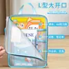 Bolsa de Clasificación de Temas en Forma de L Bolsa de Archivo Transparente Malla con Cremallera Apertura Grande Mochila Escolar Bolsa para Libros Bolsa para Tutorías