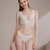 Lingerie sexy de renda estilo francês para mulheres, lingerie de verão pura e sensual com decote V profundo plus size, faz os seios grandes parecerem menores, conjunto de lingerie anti-queda