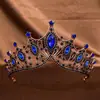 Acessórios de Cabelo para Casamento Ornamentos de Liga Cruzamento Europeu e Americano Retrô Coroa Barroca Coroa Grande de Strass Olho de Cavalo Faixa de Cabeça