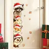 Lindas pegatinas navideñas de animales del bosque para ranura de puerta, autoadhesivas, removibles, para decoración de pared de dormitorio, creando una atmósfera festiva