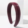 Diadema He Ming Estilo Coreano Color Sólido Piel Sintética Brillante Diadema Ancha para Mujeres Estilo Hong Kong Salida Diaria Accesorio Versátil para el Cabello