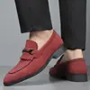 Mocasines de Gamuza para Hombre Estilo Nuevo Casual de Negocios Slip-ons Mocasines con Borla Estilo Británico Planos Modernos