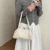 Bolsa Feminina Retro Melaleuca para Axila 2026 Novo Estilo de Alta Qualidade Tendência Bolsa de Ombro Único Estilosa Fashionável para o Trabalho Bolsa Boston