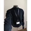 Outono de 2025 Comércio Exterior Transfronteiriço Masculino Novo Estilo Old Money Suéter de Malha Costurada Gola Meia-Alta Camisa Básica Retrô