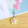 Cordão Transparente para Celular com Flor de Cinco Pétalas Chaveiro Flor de Resina Ins Bolsa Protetora para Fones de Ouvido AirPods Joia para Pendurar