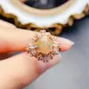 Venta al por mayor de fábrica explosiones anillo de ópalo natural plata S925 incrustado piedra principal 7*9 vendiendo Europa y Estados Unidos una generación de cabello