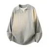 Camisa polo de dos piezas de imitación para hombre con suéter de punto, cuello en V, cuello de gaviota, estilo old money, otoño e invierno, venta al por mayor de fábrica transfronteriza
