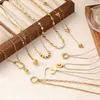 Collar de Acero de Titanio de Nuevo Estilo para Mujer, Resistente a la Decoloración, Chapado en Oro de 18 Quilates, Gama Alta, Lujo Ligero, Nicho, Cadena Versátil para Clavícula