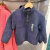 Roupas infantis japonesas/meninos/meninas, lã polar, botão, gola meio aberta, pulôver (manga longa outono e inverno) 460186