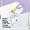 Portatarjetas de dibujos animados de alta transparencia con tapa deslizante y cordón, protector anticaídas para tarjeta de estudiante de campus, funda para tarjeta de autobús al por mayor en stock