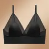 Sutiã com Tiras de Orelha de Coelho para Seios Grandes, Acabamento em Cetim, Renda em Malha Sem Costura, Ultraleve, Respirável, Confortável Lingerie Feminina