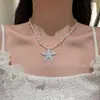 Diario de Verano Dopamina Collar Gargantilla de Estrella de Mar con Cuentas de Colores Accesorios de Collar Estilo Vacaciones en la Costa para Mujer