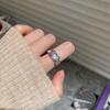 Anillo de Plata de Ley 925 con Piedra Opal Luna Caibao Polvo de Zirconia Diamante Diseño de Sentido de Nicho Lava Lujo Ligero Versátil de Alta Calidad