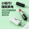 Carregador Portátil Power Bank em Formato de Cápsula com Cordão, Mini e Compacto, Pode Carregar Dois Dispositivos ao Mesmo Tempo, com Logo