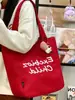 2025 Summer New Large-Capacity Canvas Bag for Women, Double-Sided Shoulder Bag, Korean Style Lazy Style Cloth Bag, College Student Tutoring Bag