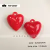 Colgante de Corazón de Color Sólido Acrílico DIY Hecho a Mano Cadena para Teléfono con Cuentas Accesorios para Colgar en Bolsos No se Desvanece