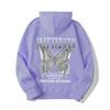 Sudadera casual con capucha de moda con letras nuevas de exportación europea y americana 2024 con mariposas multicolores