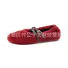 Zapatos Mary Jane de Lana de Cordero para Mujer Zapatos Planos Otoño Invierno Nuevos Forro de Piel Genuina Punta Redonda Corte Bajo Zapatos Individuales Zapatos de Mujer Talla 40 41 42