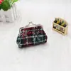 Spot atacado série de Natal xadrez floco de neve mini fivela porta-moedas bolsa de mão pequena feminina atacado