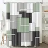 Cortina de ducha impermeable y a prueba de moho, Cortina de ducha impermeable geométrica, Lavable a máquina, Cortina de baño simple de poliéster, Cortina divisoria plegable para baño