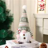 Nova decoração de Natal: chapéu de pelúcia com luzes, segurando uma bengala e segurando uma boneca Rudolph de pinheiro, enfeite para vitrine