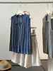 Top de Malha Listrado Color-Block Sem Mangas Estilo Old Money para Mulheres, Novo Modelo de Verão, Cardigan Top Elegante Slim-Fit com Gola Polo Emagrecedor