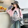 Colección Otoño 2026: Sudadera con cuello redondo y forro polar degradado para niñas, top elegante y moderno de manga larga para niñas mayores