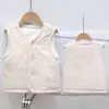 Colete de Veludo Cotelê Infantil para Meninos e Meninas, Colete Quente de Algodão para Crianças Pequenas no Outono e Inverno, Colete de Botão Único Estilo Coreano