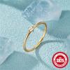 Anel Clássico Simples de Prata Esterlina S925 com Abertura e Zircônia de Quatro Garras Versátil Anel Anel Design de Nicho Estilo Coreano para Mulheres