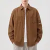 Ropa de Hombre Shanggu Ropa de Trabajo para Hombre Camisa de Manga Larga Estilo Nuevo Primavera y Otoño Retro Americano Holgada Camisa Chaqueta de Algodón Puro