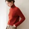 Suéter de cachemira de doble hebra engrosado de cuello alto para mujer, prenda interior, tejido base casual versátil holgado, otoño e invierno