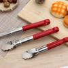 Pinza roja de pegamento de acero inoxidable pinza para alimentos pinza para barbacoa pinza de silicona para pan pinza para hornear pinza para filete se puede configurar LOGOTIPO