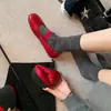 Zapatos planos estilo ballet poco profundos de talla grande 40-42 de comercio exterior con empeine y suela suaves, zapatos Mary Jane para mujer de piel genuina